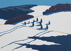 Spuren im Schnee, 2008, Holzschnitt, 50 x 65 cm_k